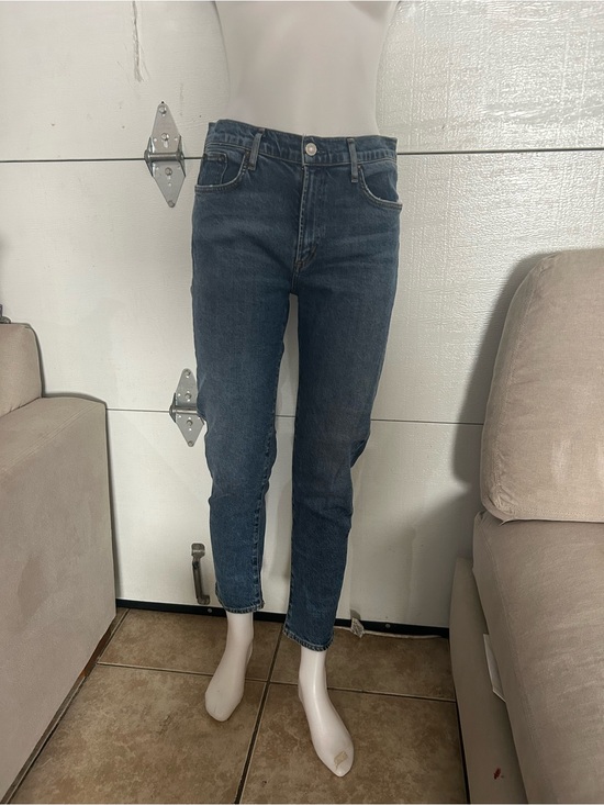 Agolde Pants - Agolde Dark Blue Cropped High-Rise Jeans